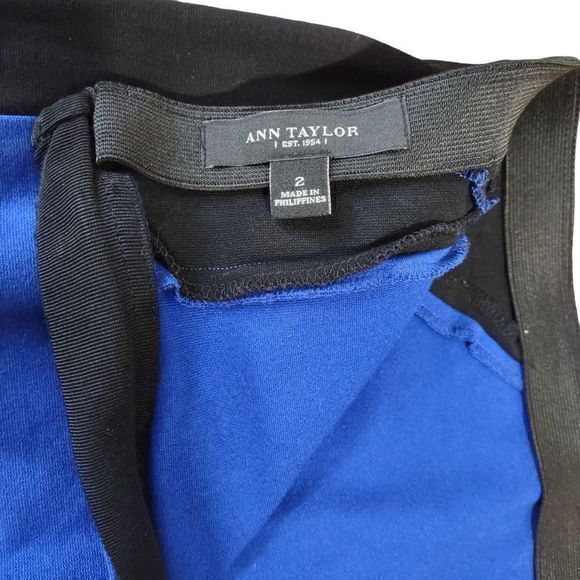 Ann Taylor Blue and Black Stretchy Skirt Size 2 - Picture 3 of 7